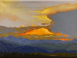 Foothilss Sunset 1
12x9
Oil on canvas
$200 Foothilss Sunset 1
12x9
Oil on canvas
$200